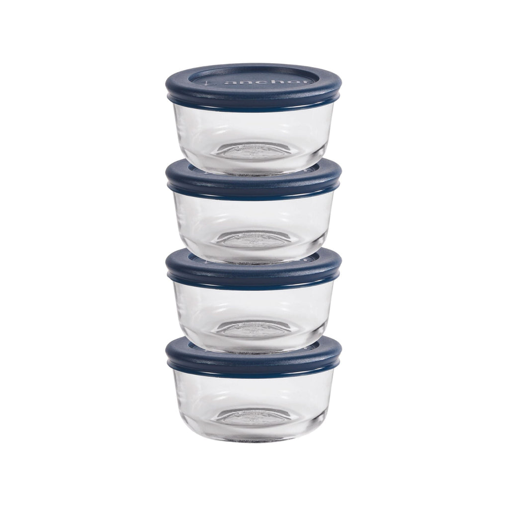 Sweet Treat Shaped Glass Food Storage Containers with Lids, 1 Cup Round, Set of 4 - Squishy Dohnut Sweet Treat Shaped Stress Toy - Default Title