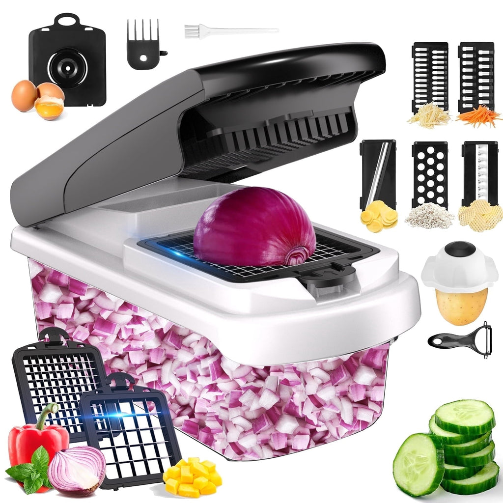 Innovative Vegetable Chopper Food Slicer, 15 in 1 Multi-Function Food Chopper for Onion, Veggie, Cheese Grater, Vegetable... - Kitchen Gadget Tool for Quick Food Prep - Default Title