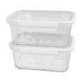 Fun Food Fidget 4Cup Rectangle Glass Food Storage Container with Tritan Lid. Set of 2, 4 Pieces, Designed to H... - Fun Food Fidget Cookie Squishable Toy - Default Title