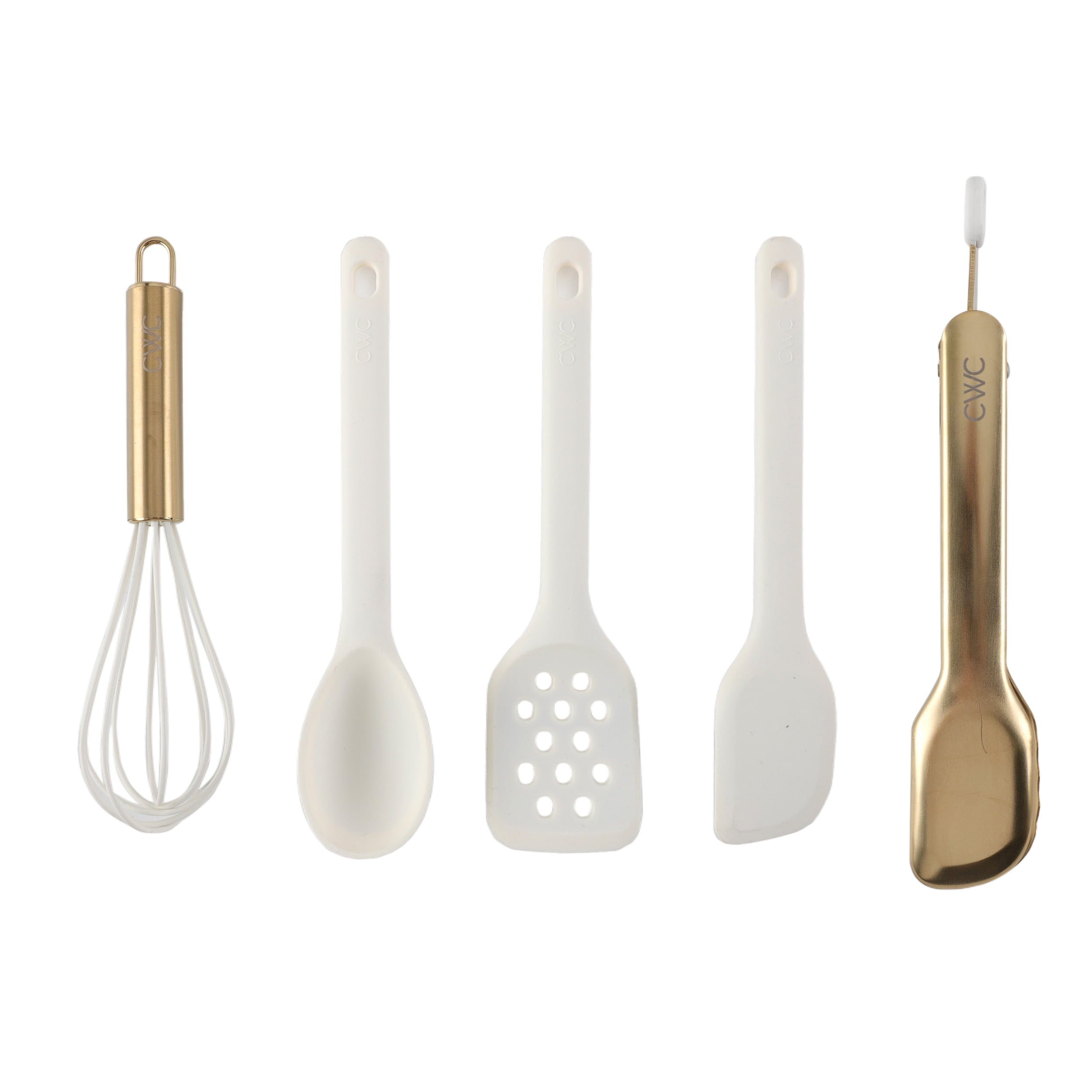 Heavy Duty 5-Piece Mini Silicone Utensil Set Durable & Nonstick Safe - Multi-Purpose Hand Tool for Daily Meal Prep - Default Title