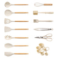 Professional Grade 17-Piece Silicone and Wood Cooking Utensil Set, Heat-Resistant, Safe for Nonstick Cookware - Heavy Duty Stainless Steel Kitchen Shears - Default Title