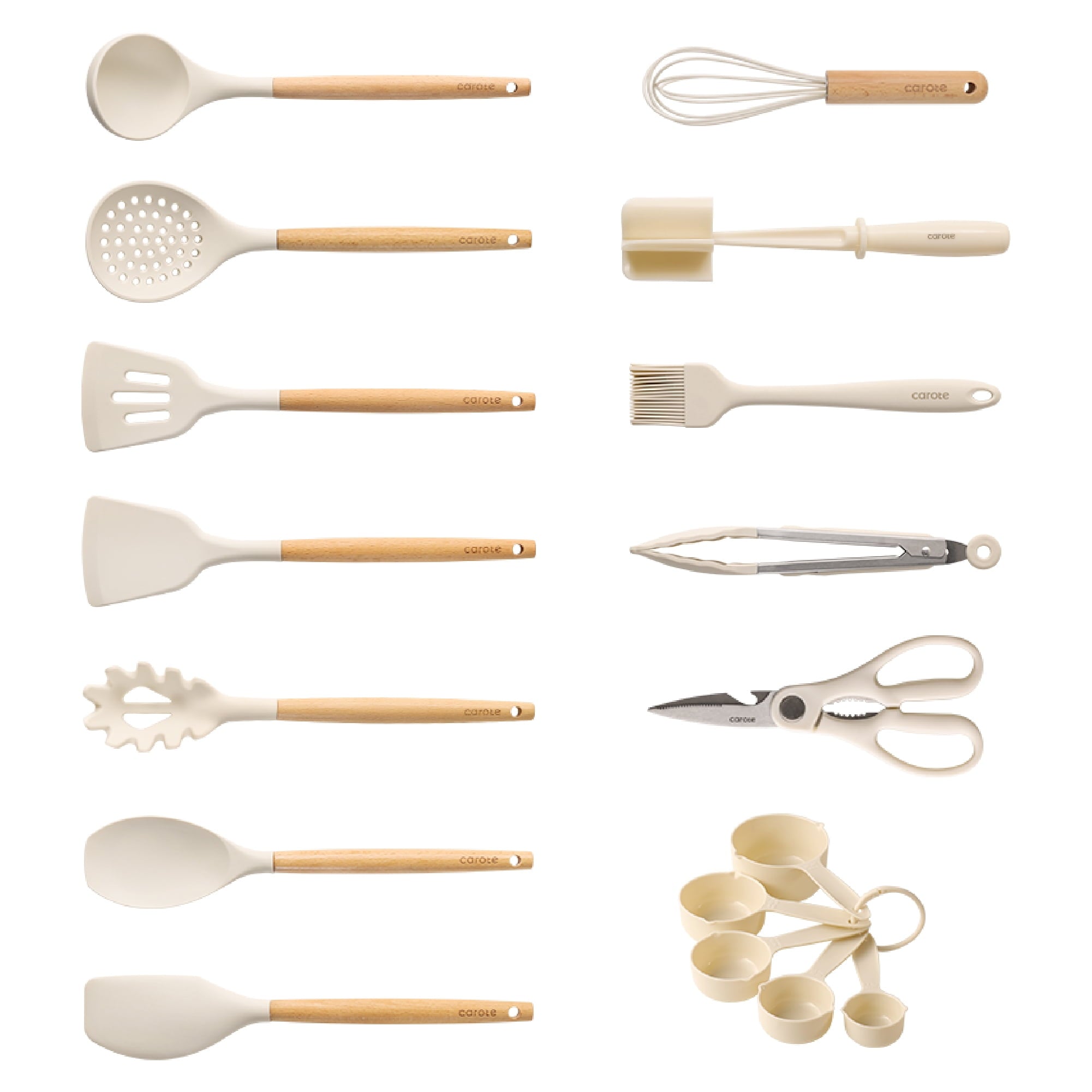 Professional Grade 17-Piece Silicone and Wood Cooking Utensil Set, Heat-Resistant, Safe for Nonstick Cookware - Heavy Duty Stainless Steel Kitchen Shears - Default Title