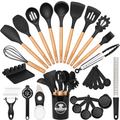 Innovative Silicone Cooking Utensils Set, 38 PCS Kitchen Utensils Set for 446°F Heat Resistant, Food Grade Utensil Sets with Woo... - Kitchen Gadget Tool for Quick Food Prep - Default Title