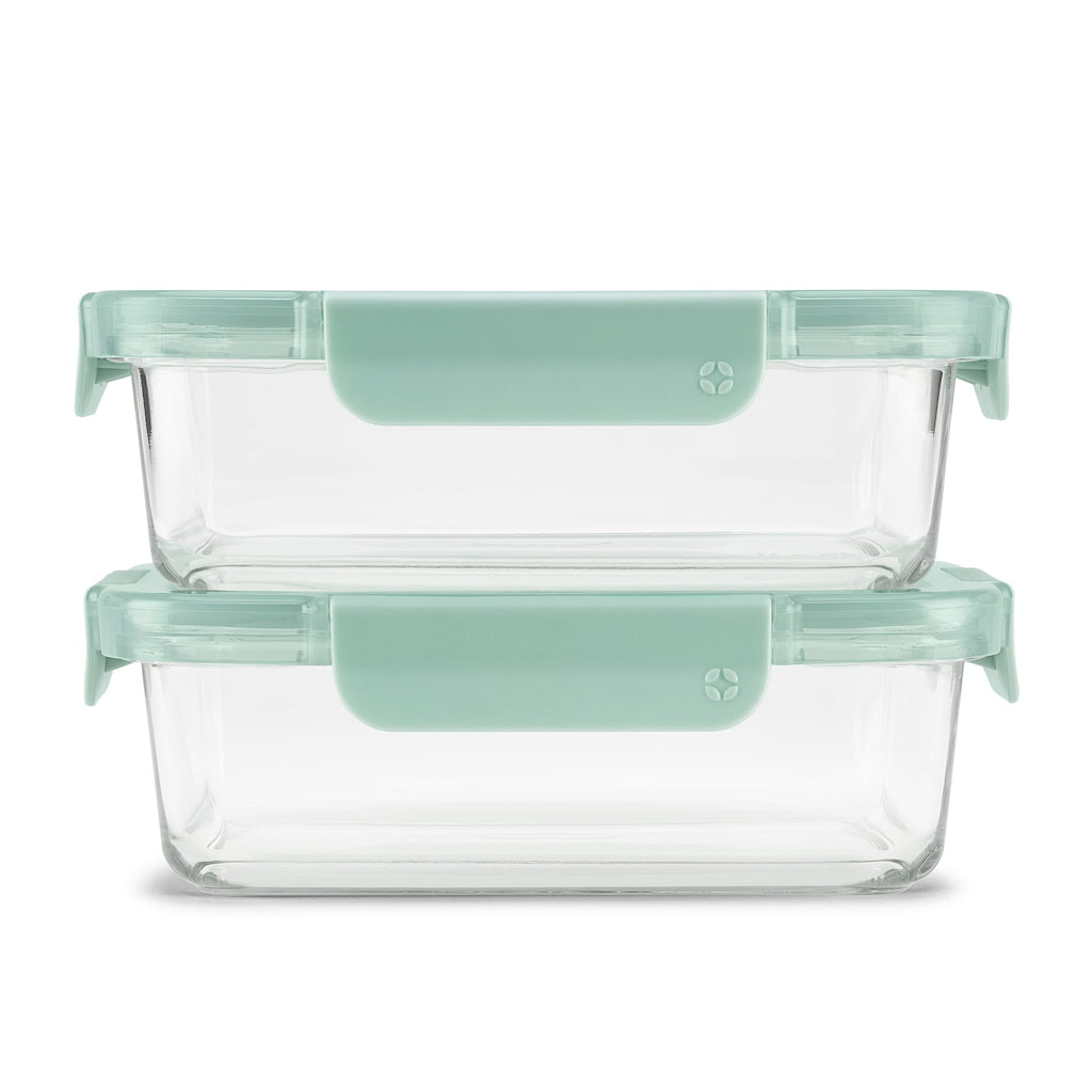 Deliciously Squishy 3.4 Cup 2 Pack Glass Meal Prep Containers with Locking Lids - Squishy Dohnut Sweet Treat Shaped Stress Toy - Default Title