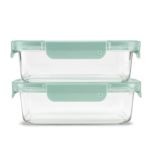 Deliciously Squishy 3.4 Cup 2 Pack Glass Meal Prep Containers with Locking Lids - Squishy Dohnut Sweet Treat Shaped Stress Toy - Default Title