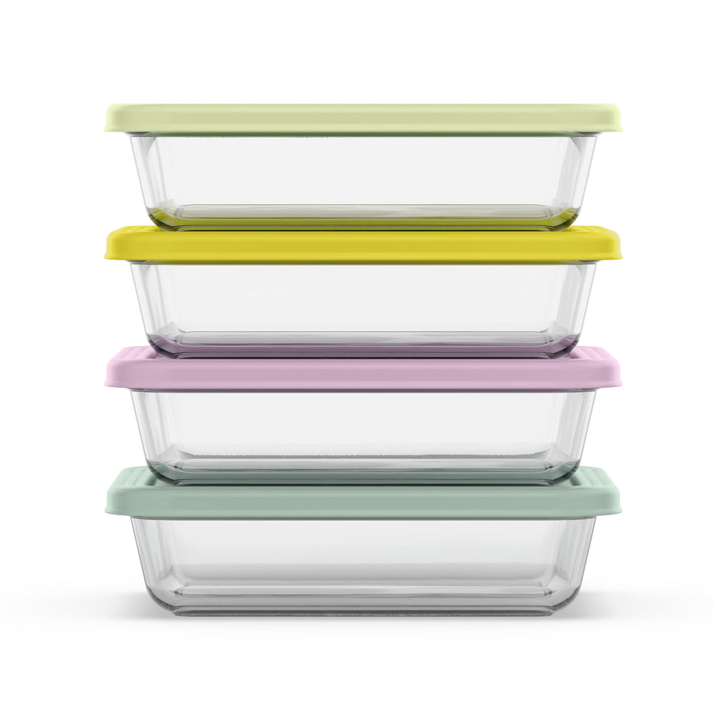 Playful Geometric Everyday 4.5 Cup Glass Meal Prep Set - Playful Star & Heart Shaped Geometric NeeDoh - Default Title