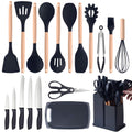 Professional Grade Kitchen Utensils Set- 19 Pcs Silicone Cooking Utensils Set for Nonstick Cookware-Silicone Spatulas Set, Kitchen Gadge... - High-Precision Culinary Tool for Baking & Cooking - Default Title