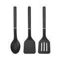 Premium Silicone 3-Piece Cooking Utensils Set with Ergonomic Handles, Black - Ergonomic Kitchen Tongs and Cooking Spoon Utensil - Default Title