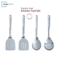 Durable Steel Stainless Steel 4-Piece Utensil Set: Includes Spatula, Slotted Spatula, Spoon, and Slotted Spoon - High-Precision Culinary Tool for Baking & Cooking - Default Title