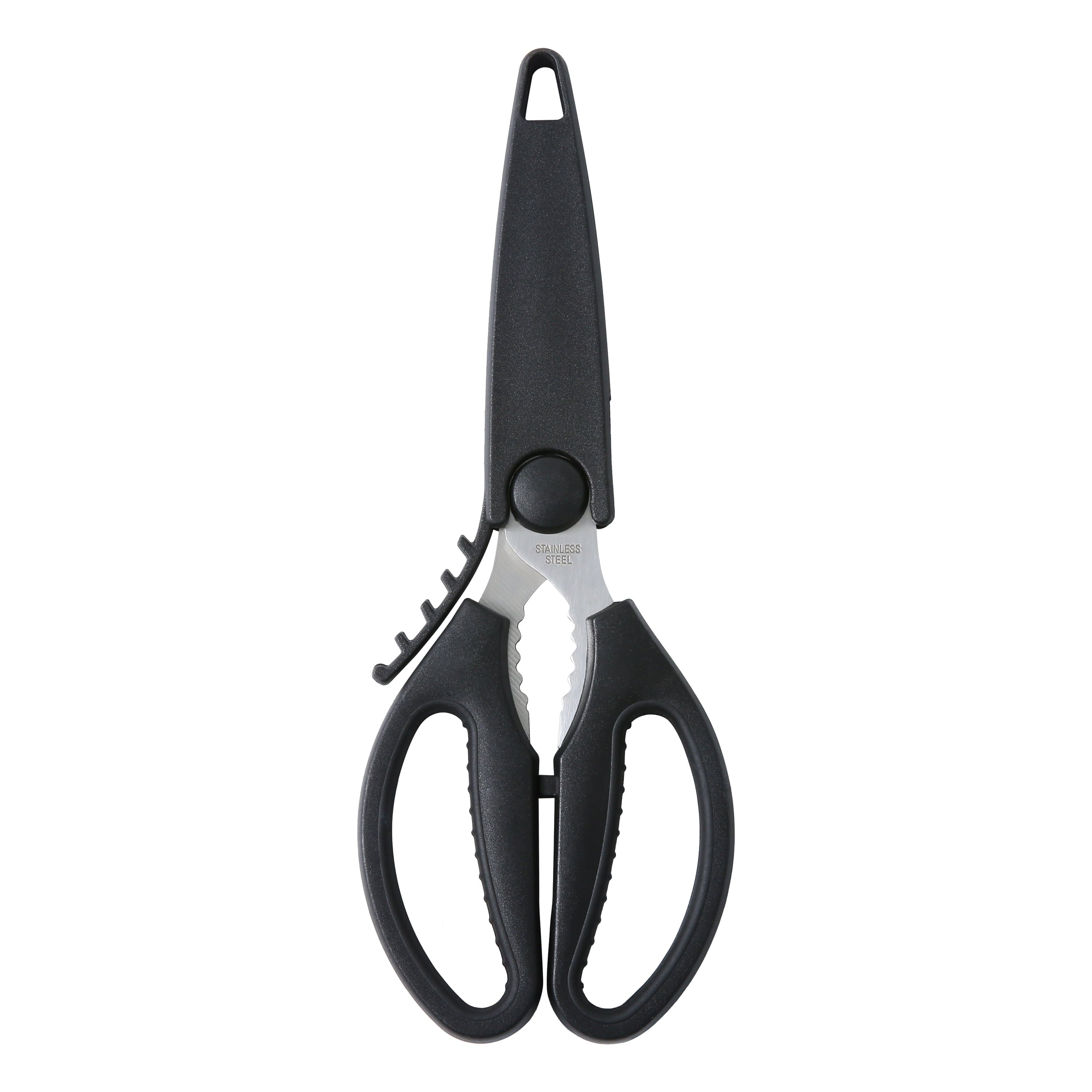 Time-Saving Stainless Steel Multi-Purpose 8.6in Kitchen Shears - Premium Stainless Steel Garlic Presser & Peeler - Default Title