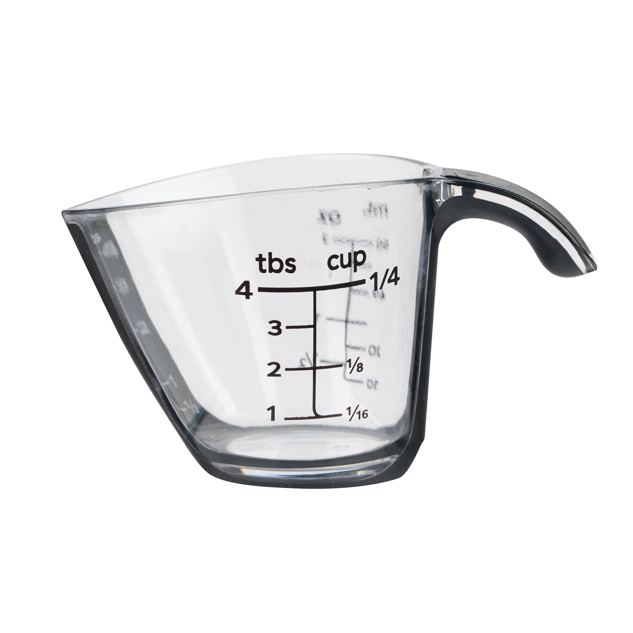 Multi-Functional 1/4C Plastic Mini Measuring Cup, Black/Transparent - Premium Stainless Steel Garlic Presser & Peeler - Default Title