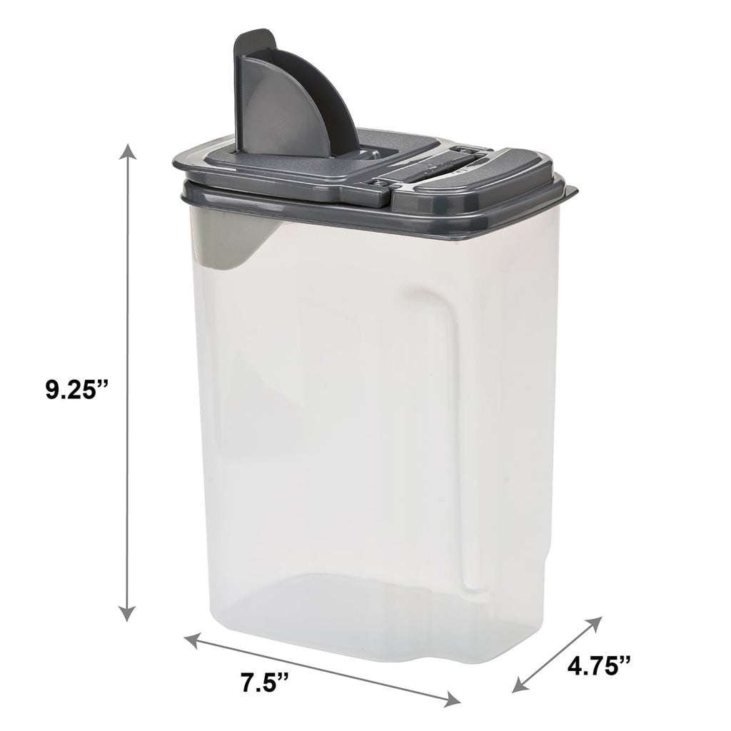Deliciously Squishy 3.5 QT Plastic Food Dispenser, Clear with Gray Lid (1 Each) 7.5" L x 3.75" W x 9.25" H, Designed to Help wi... - Squishy Dohnut Sweet Treat Shaped Stress Toy - Default Title