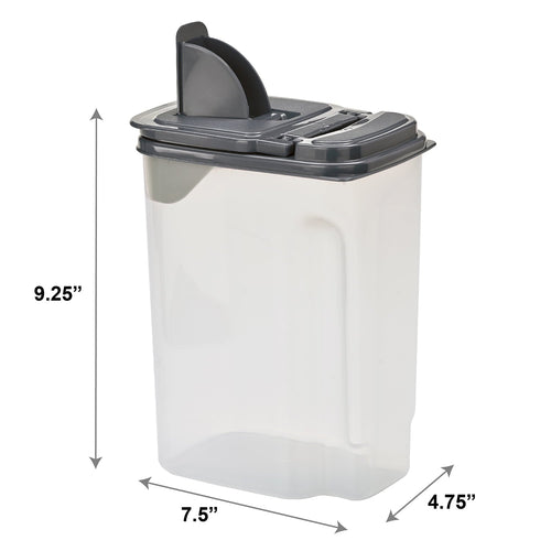 Deliciously Squishy 3.5 QT Plastic Food Dispenser, Clear with Gray Lid (1 Each) 7.5" L x 3.75" W x 9.25" H, Designed to Help wi... - Squishy Dohnut Sweet Treat Shaped Stress Toy - Default Title