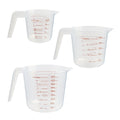 Ergonomic Manual 3-Piece Tapered Spout Nesting Plastic Measuring Cups Set, Clear - Multi-Functional Manual Food Chopper & Slicer - Default Title