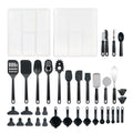 Heat-Resistant 36 Piece Kitchen Gadget Set with Kitchen Cooking Utensils, and Drawer Organizer, Black - Premium Stainless Steel Cooking Utensil for Non-Stick Pots - Default Title