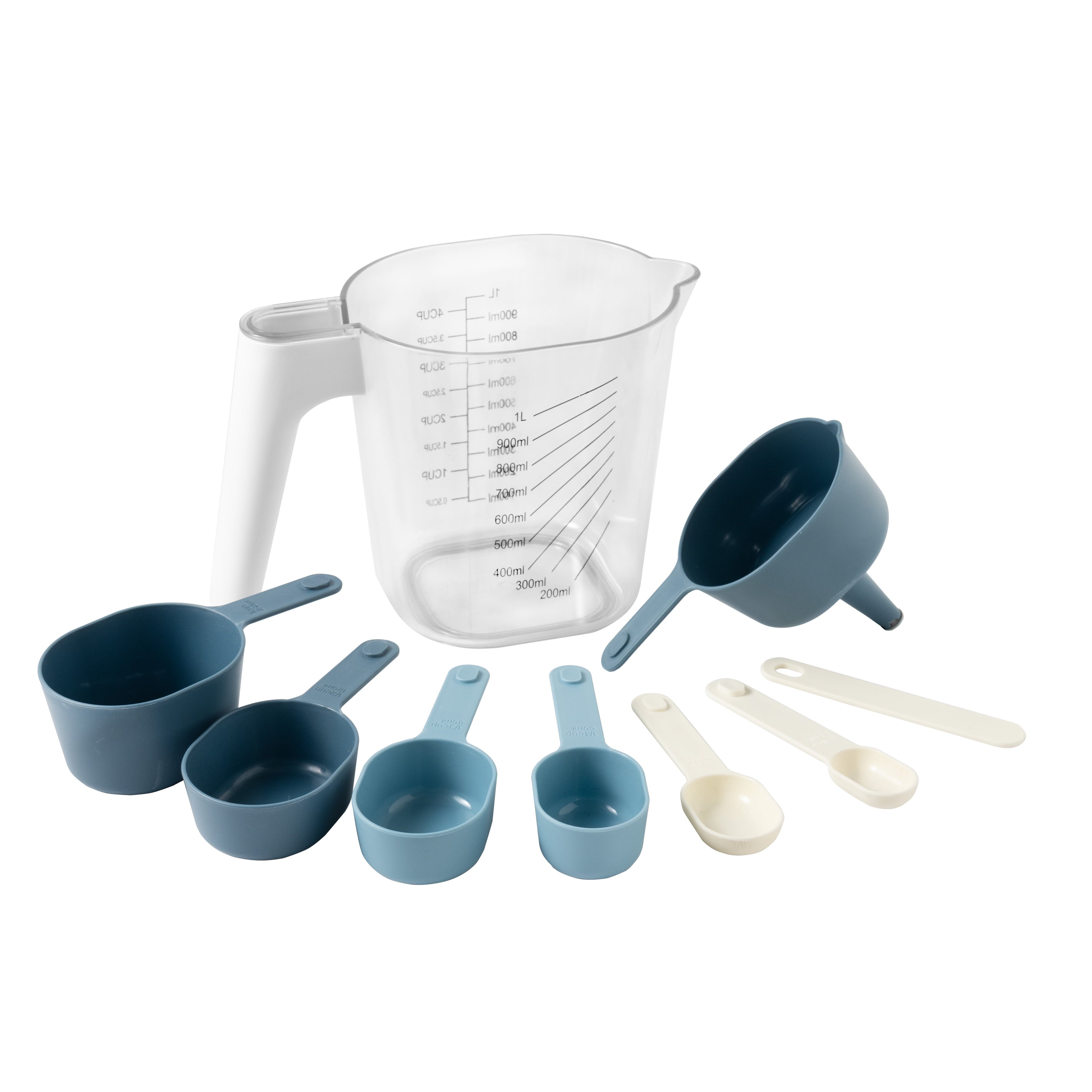 Multi-Functional 9-Piece Stackable Measuring Set Kitchen Tools for Cooking, 7.48" L, Blue - Innovative Kitchen Helper for Modern Cooking - Default Title