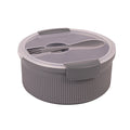 Fun Food Fidget Food Storage Bento Container, Round, Grey, 47oz Capacity, Ideal Use for Workday Meals and Travel - Fun Food Fidget Cookie Squishable Toy - Default Title