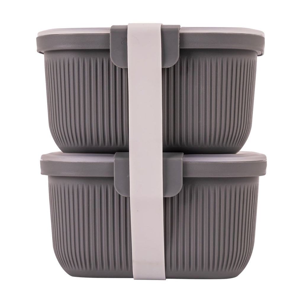Sweet Treat Shaped Plastic Food Storage Bento Snack Container, Rectangle, Grey, 19oz Capacity, Made for Portable Food Storage - Playful Star & Heart Shaped Geometric NeeDoh - Default Title