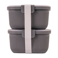 Sweet Treat Shaped Plastic Food Storage Bento Snack Container, Rectangle, Grey, 19oz Capacity, Made for Portable Food Storage - Playful Star & Heart Shaped Geometric NeeDoh - Default Title