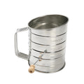 Ergonomic Manual Stainless Steel 3 Cup Flour Hand-Crank Sifter with Beechwood Handle Silver - Premium Stainless Steel Garlic Presser & Peeler - Default Title