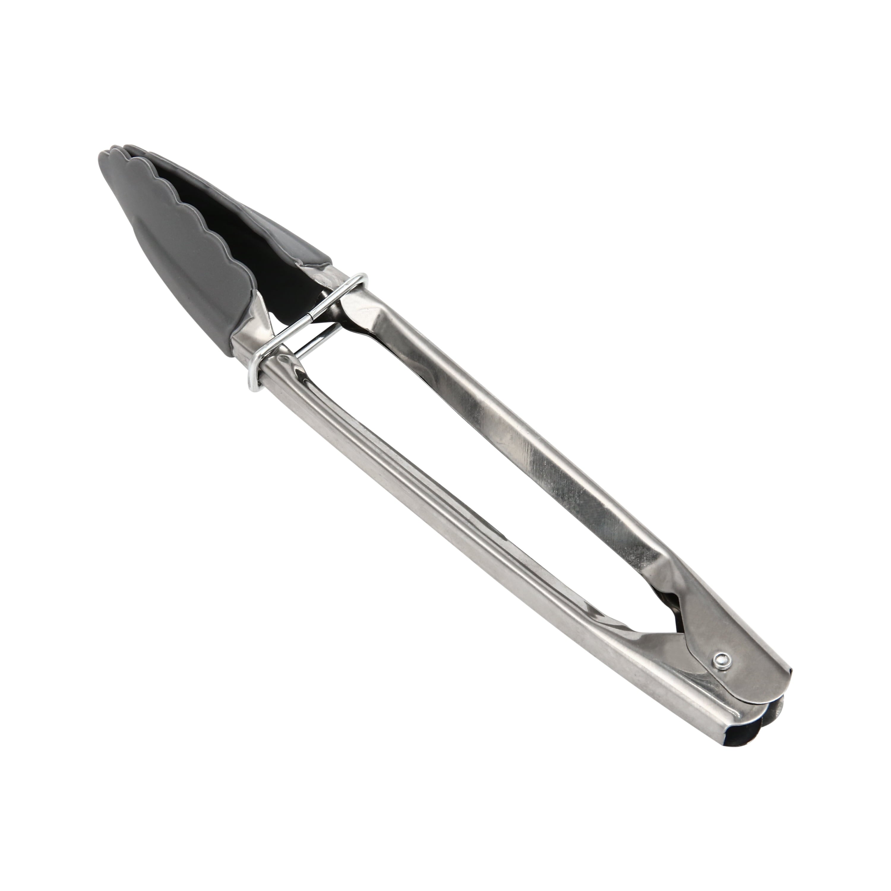 Professional Grade Stainless Steel and Silicone Mini Food Tongs Grey - Multi-Purpose Hand Tool for Daily Meal Prep - Default Title