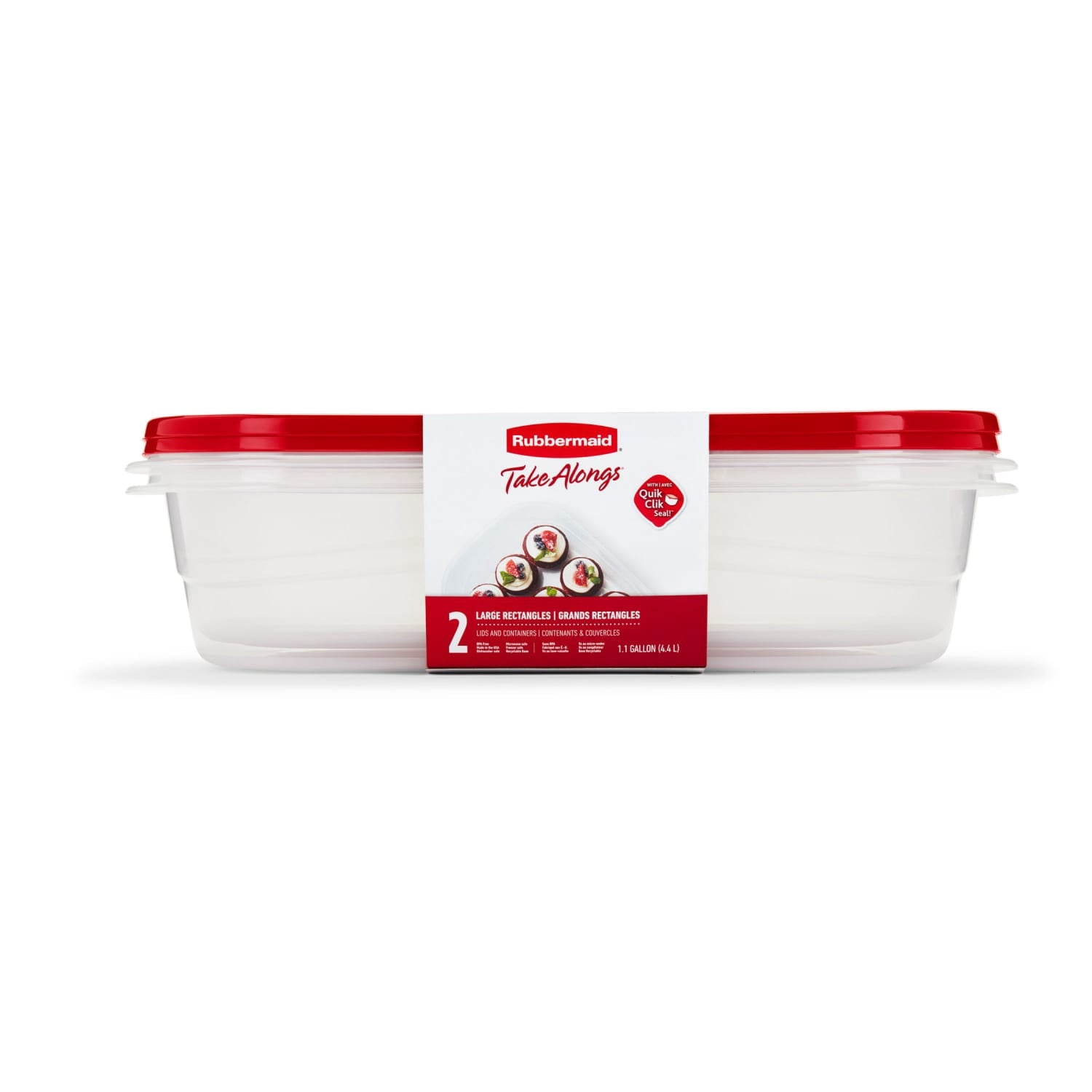 Whimsical Doughnut 1 Gallon, 2 Packs, Red, Large Rectangular Plastic Food Storage Containers - Fun Food Fidget Cookie Squishable Toy - Default Title