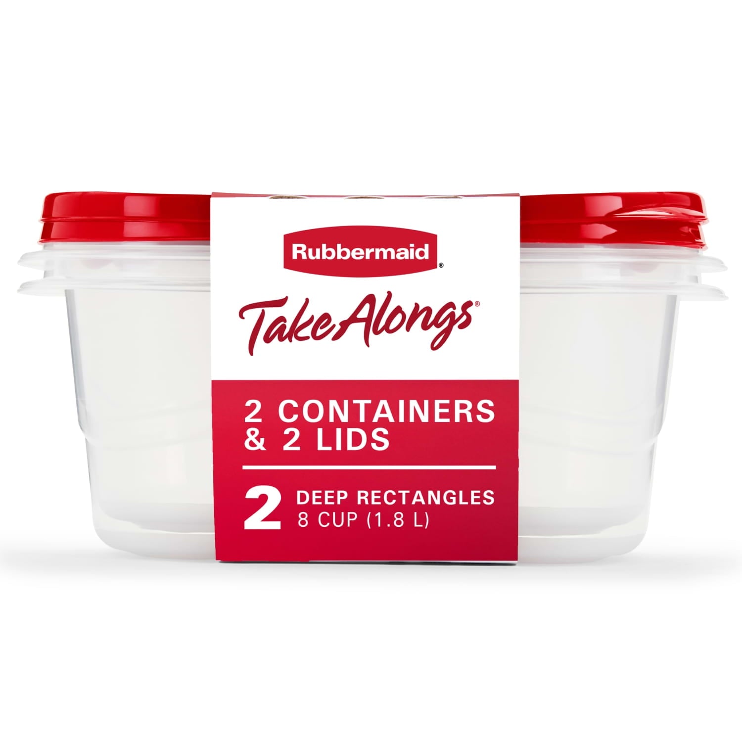Fun Food Fidget 8 Cups, 2 Packs, Red, Plastic Deep Rectangle Food Storage Containers - Fun Food Fidget Cookie Squishable Toy - Default Title