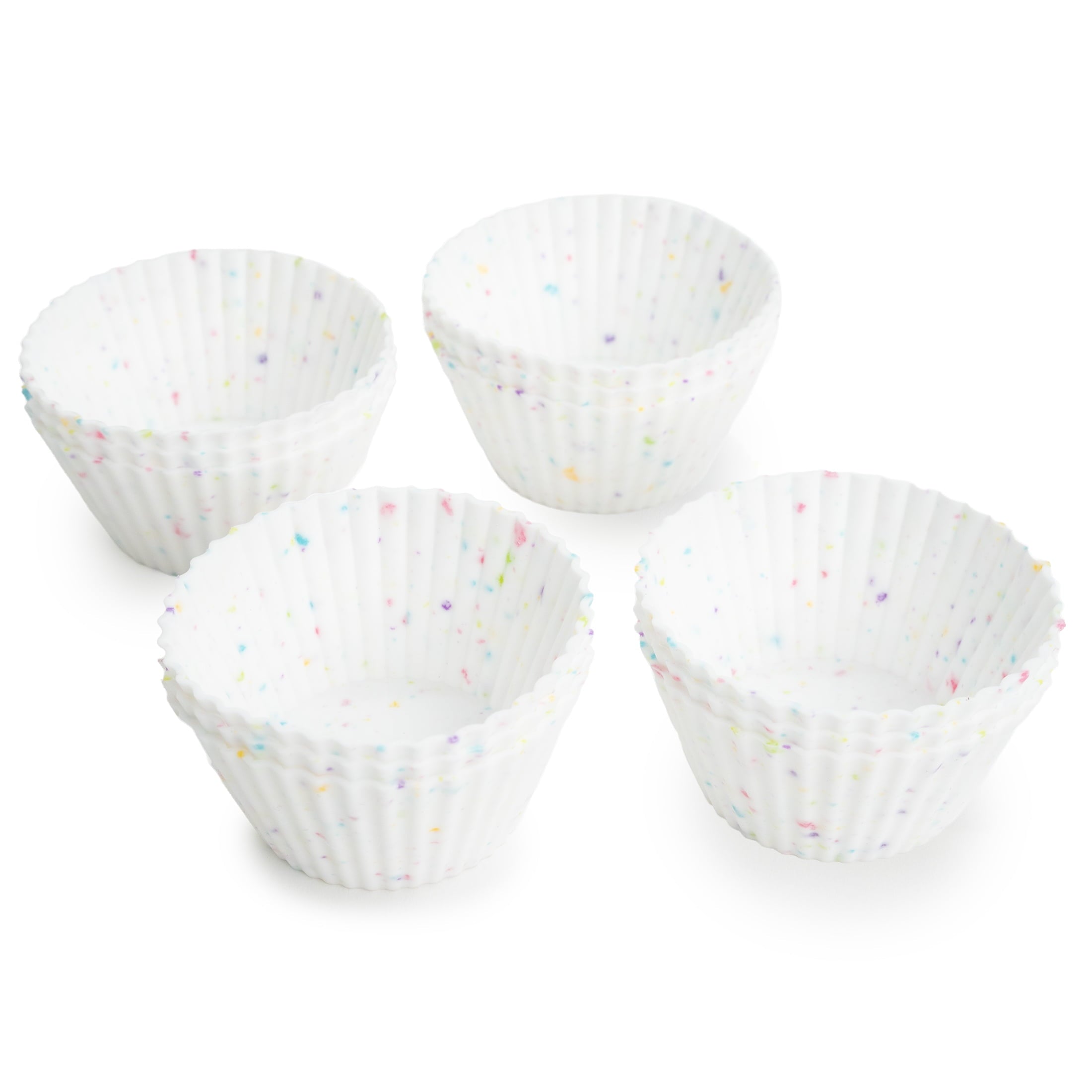 Multi-Functional Reusable Non-Stick Silicone Baking Cups (12 Pack) - Standard Size - Confetti - Kitchen Gadget Tool for Quick Food Prep - Default Title