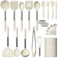 Premium Silicone Silicone Cooking Utensil Set, 30 Pcs Kitchen Utensils Set with Stainless Steel Handle, Food Grade Silicone Spatula Se... - Premium Stainless Steel Cooking Utensil for Non-Stick Pots - Default Title
