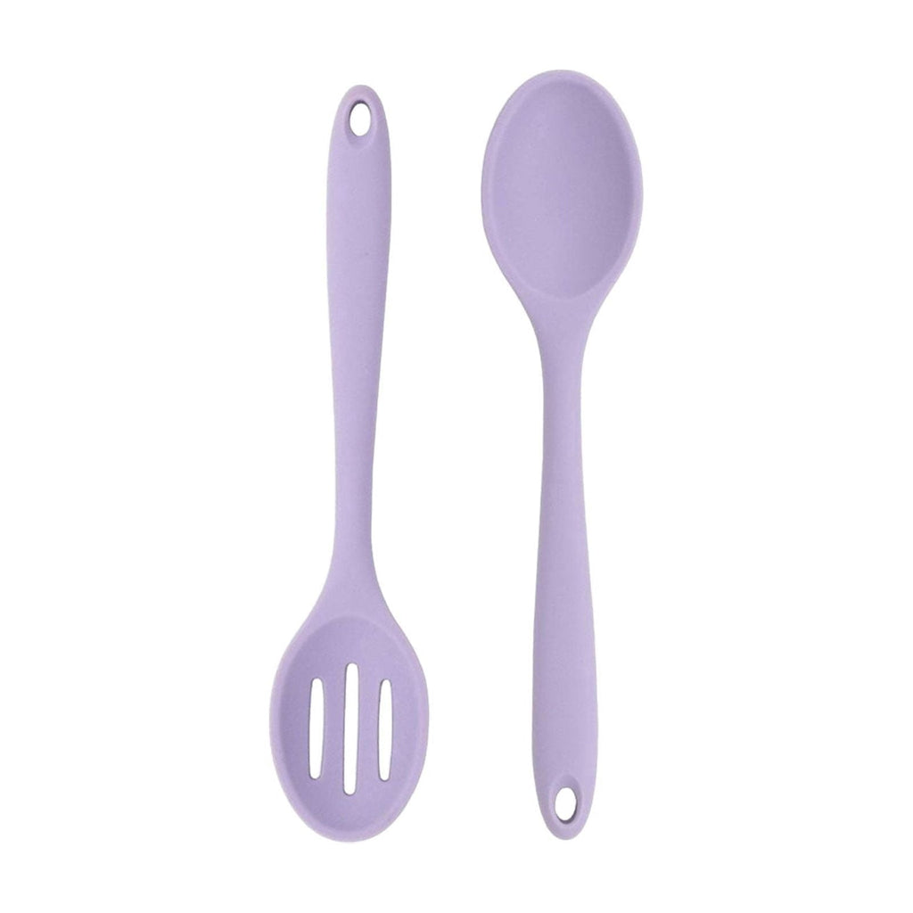 Ergonomic Cooking Silicone Slotted Spoon, High Heat Resistant Silicone Cooking Spoon, 2Pcs Nonstick Silicone Mixing Spoon, Durable Kitc... - Durable Turner & Ladle Utensil Set for Home Chefs - Default Title