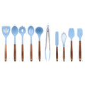Professional Grade 10-Piece Silicone and Acacia Wood Handle Cooking Utensils Set, Blue - High-Precision Culinary Tool for Baking & Cooking - Default Title