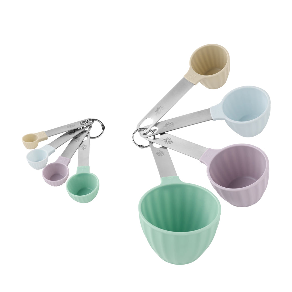 Ergonomic Manual 8-Piece Plastic Measuring Cup and Spoon Set, Multicolor - Innovative Kitchen Helper for Modern Cooking - Default Title