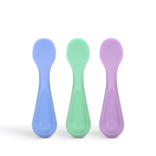 Durable Steel Silicone Toddler Training Spoons, Baby, Silicone Flatware Sets, 3 Pack - Professional Kitchen Tool for Culinary Enthusiasts - Default Title