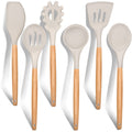 Chef-Quality Kitchen Utensils Set of 6, Silicone Cooking Utensils with Wooden Handle, Non-Stick Cookware & Heat Resistant, Include... - Multi-Purpose Hand Tool for Daily Meal Prep - Default Title
