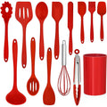 Professional Grade 14 Pcs Cooking Utensils Set with Holder, Heat Resistant Silicone Kitchen Cookware Utensils Set, Kitchen Cooking Tools... - High-Precision Culinary Tool for Baking & Cooking - Default Title