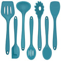 Non-Stick Safe 7-Piece Silicone Cooking Utensils Set, Blue Kitchen Utensils, Non-stick Gadgets Tools Include Slotted Turner, Soup La... - Durable Turner & Ladle Utensil Set for Home Chefs - Default Title