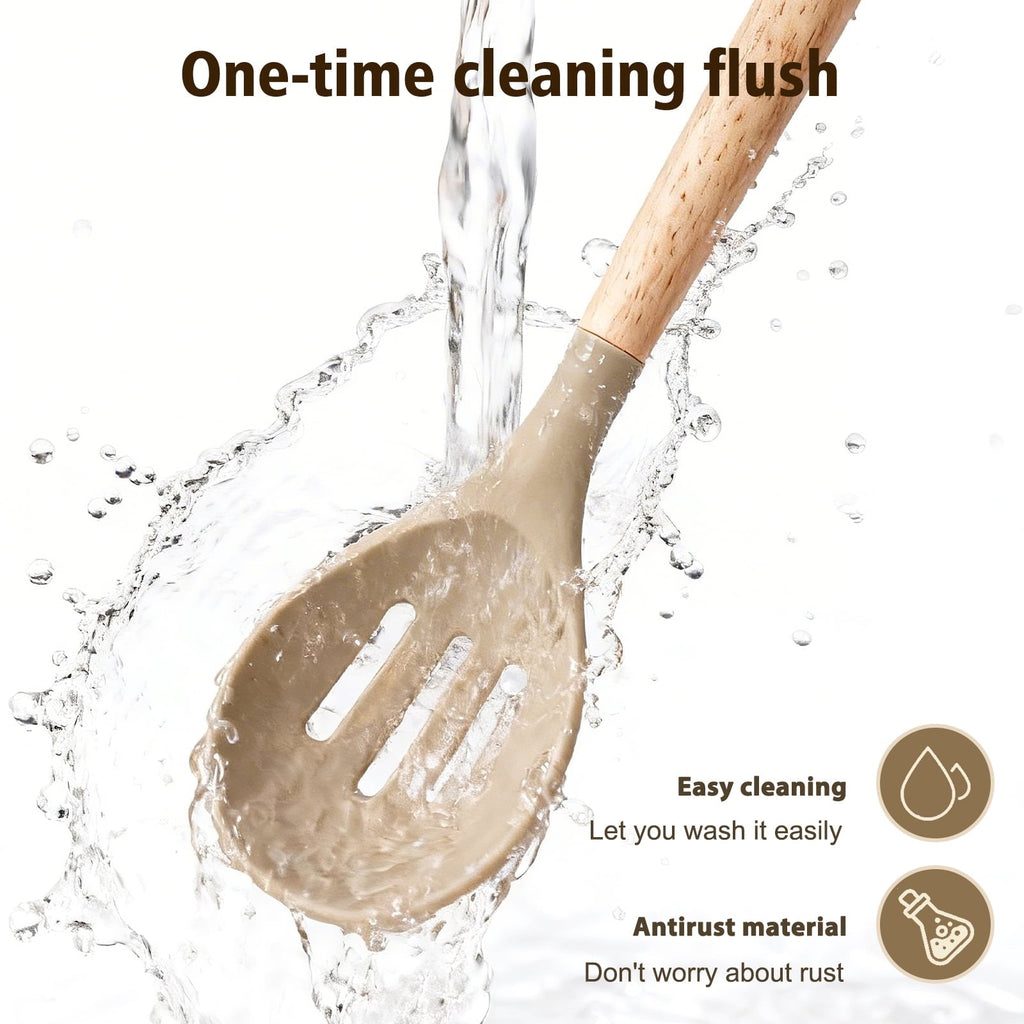 Chef-Quality Silicone Cooking Utensils Set, Heat Resistant Kitchen Tools, 36 PCS Non-Stick Silicone Cooking Kitchen Utensils, Khaki - Heavy Duty Stainless Steel Kitchen Shears Detail