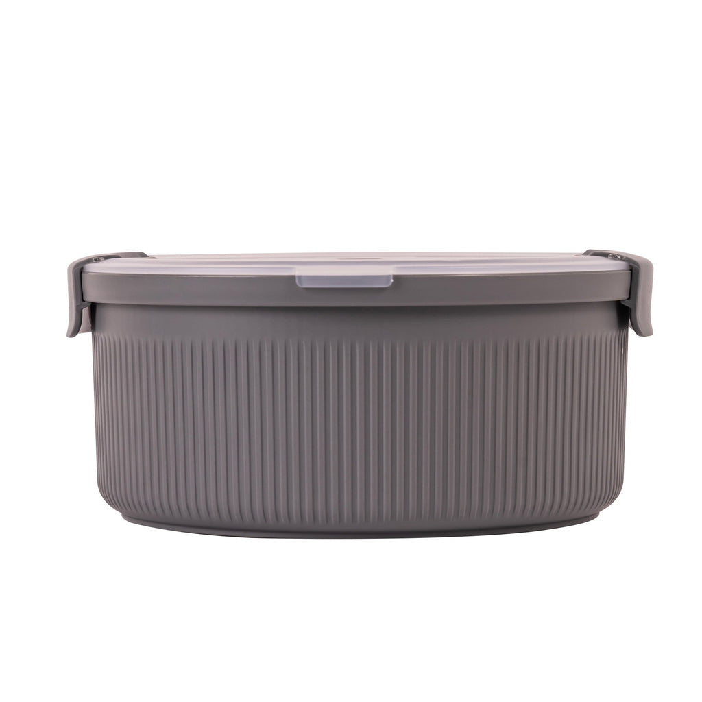 Fun Food Fidget Food Storage Bento Container, Round, Grey, 47oz Capacity, Ideal Use for Workday Meals and Travel - Fun Food Fidget Cookie Squishable Toy Detail