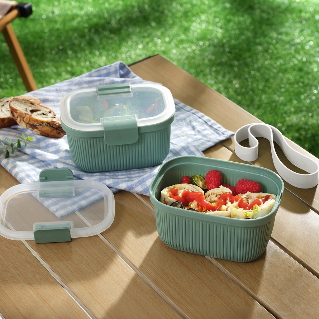 Playful Geometric Food Storage Snack Container, Plastic, Rectangle, Green, 19oz Capacity, Best Used for On-the-Go Snacks and Small Port... - Playful Star & Heart Shaped Geometric NeeDoh Detail