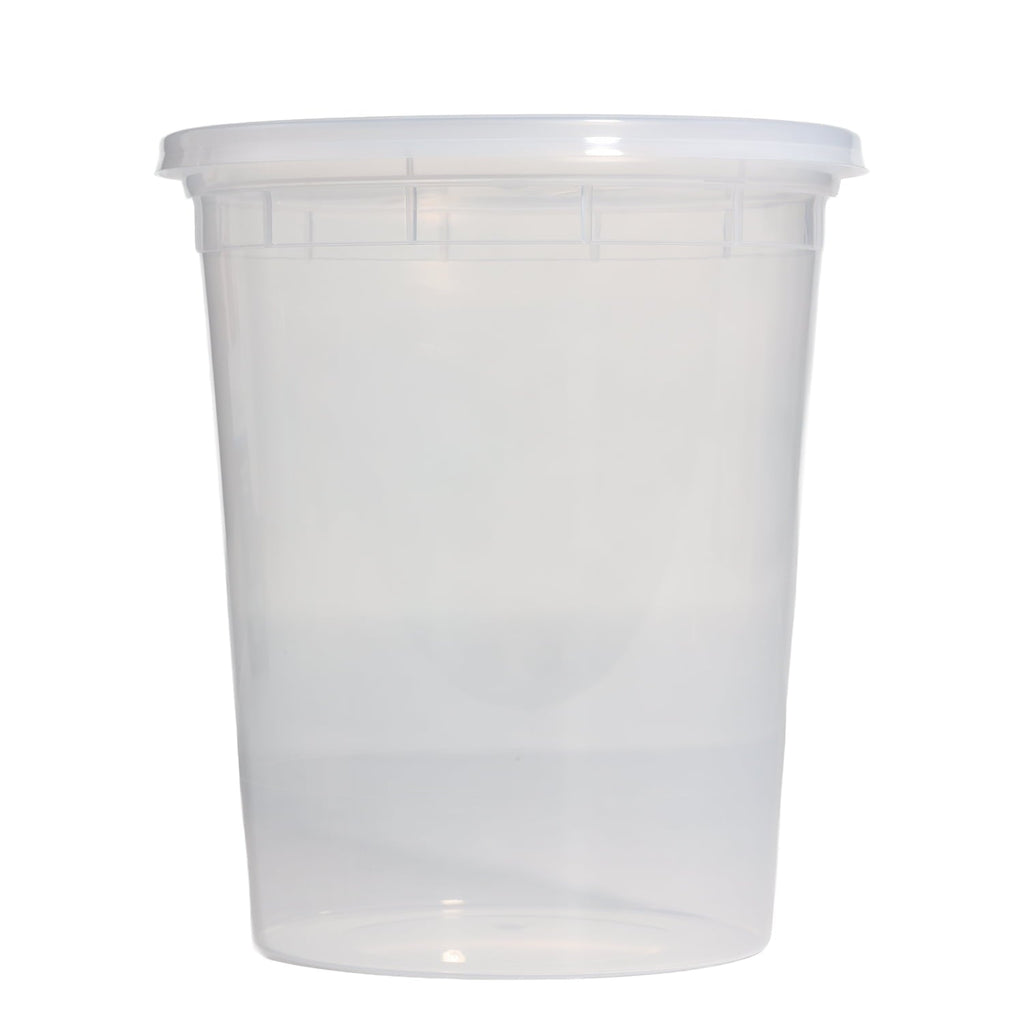 Fun Food Fidget 40 Piece 32oz Plastic Deli Container, Ideal Use for Meal Prep and Batch Cooking - Playful Star & Heart Shaped Geometric NeeDoh Detail