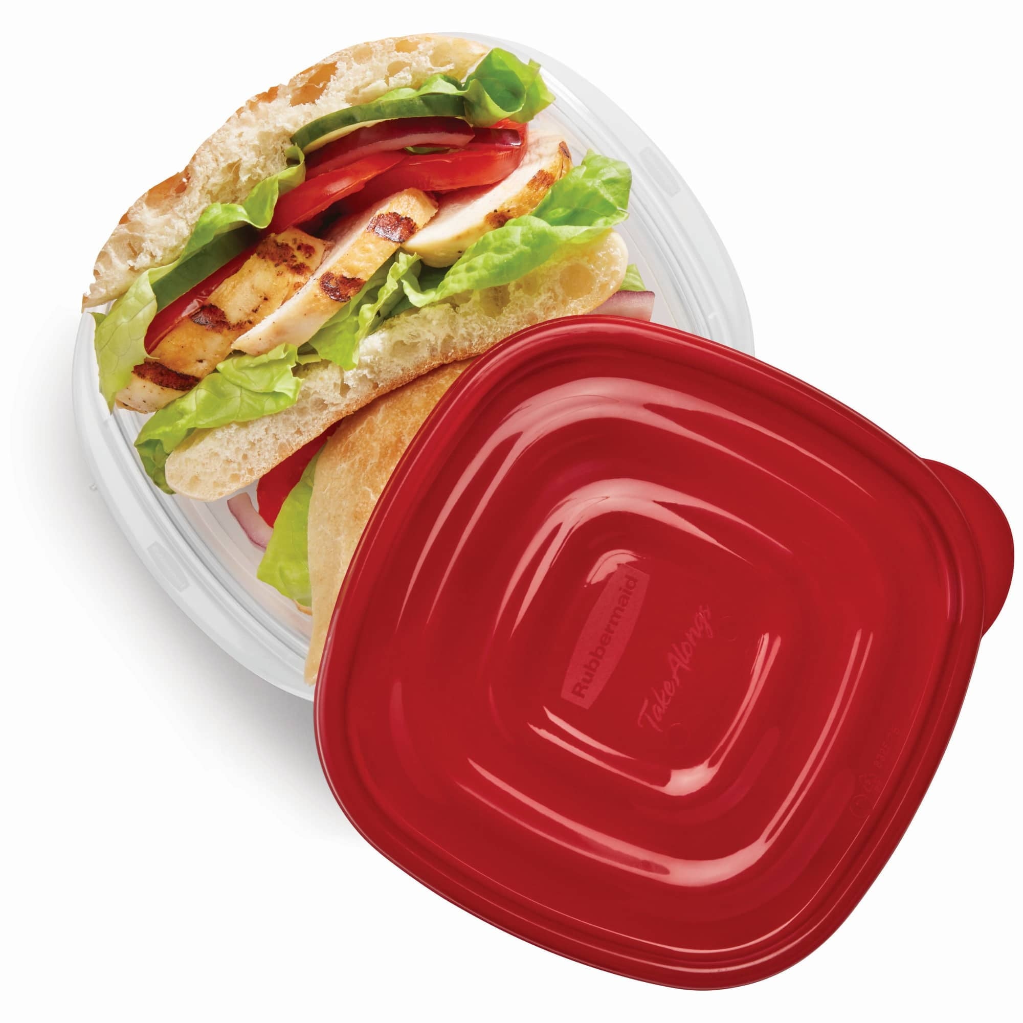Playful Geometric 2.9-Cup Square Food Storage Containers, Ruby Red, 4 Pack - Fun Food Fidget Cookie Squishable Toy Detail