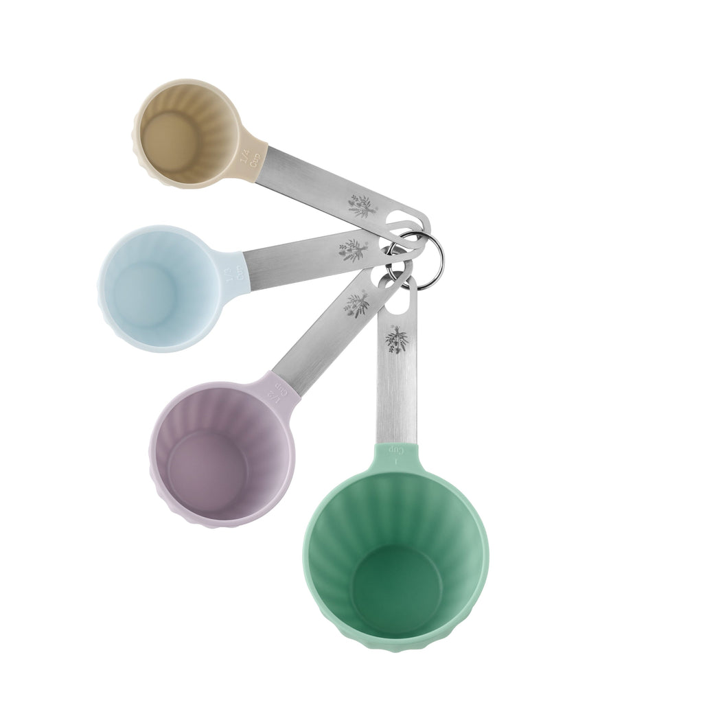 Ergonomic Manual 8-Piece Plastic Measuring Cup and Spoon Set, Multicolor - Innovative Kitchen Helper for Modern Cooking Detail