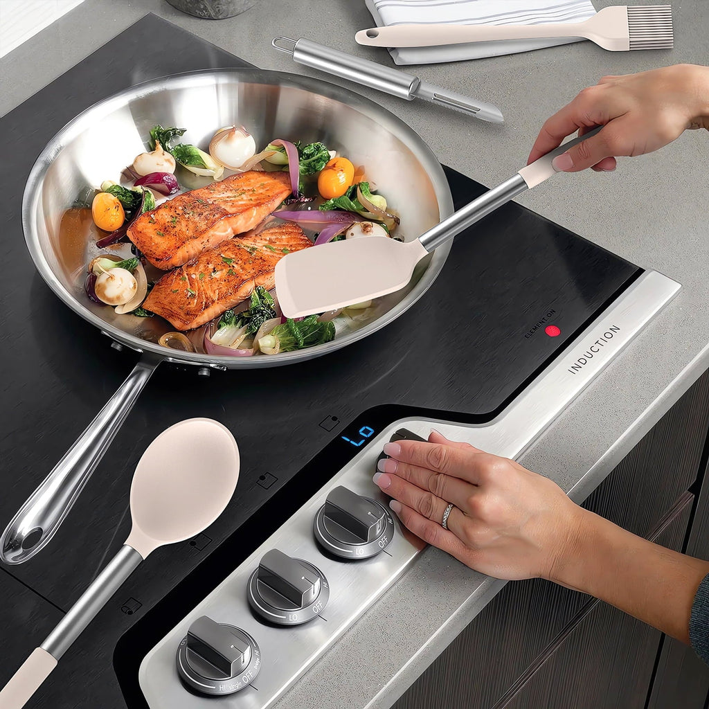 Premium Silicone Silicone Cooking Utensils Set - Heat Resistant Silicone Kitchen Utensils for Cooking, Kitchen Utensil Spatula Set,BPA... - Heat-Resistant Silicone Cooking Spatula Turner Detail