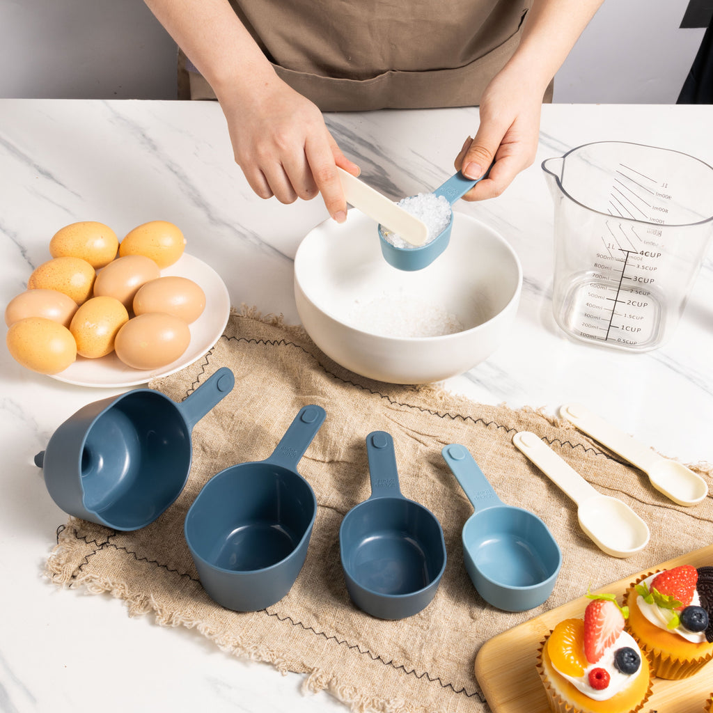 Multi-Functional 9-Piece Stackable Measuring Set Kitchen Tools for Cooking, 7.48" L, Blue - Innovative Kitchen Helper for Modern Cooking Detail