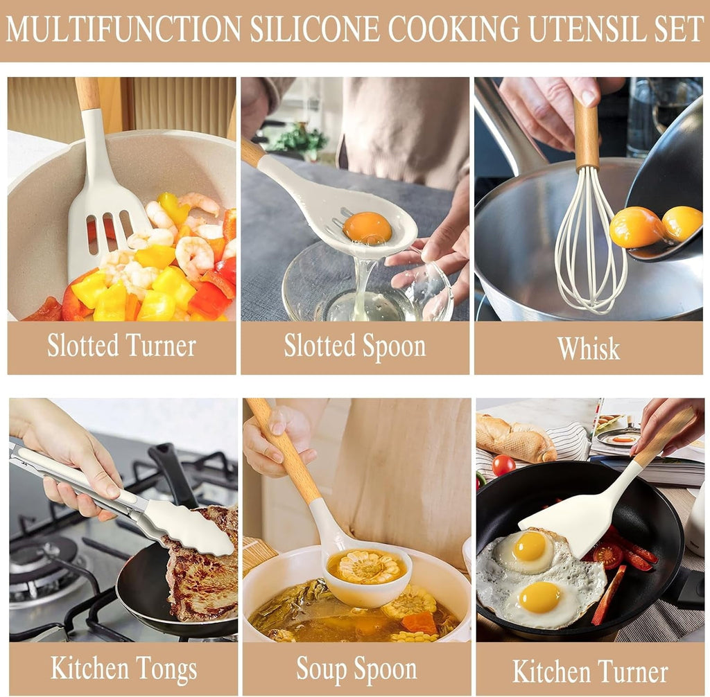Durable Steel Kitchen Cooking Utensils Set, 33 pcs Non-stick Silicone Cooking Kitchen Utensils Spatula Set with Holder, Wooden Hand... - Heavy Duty Stainless Steel Kitchen Shears Detail