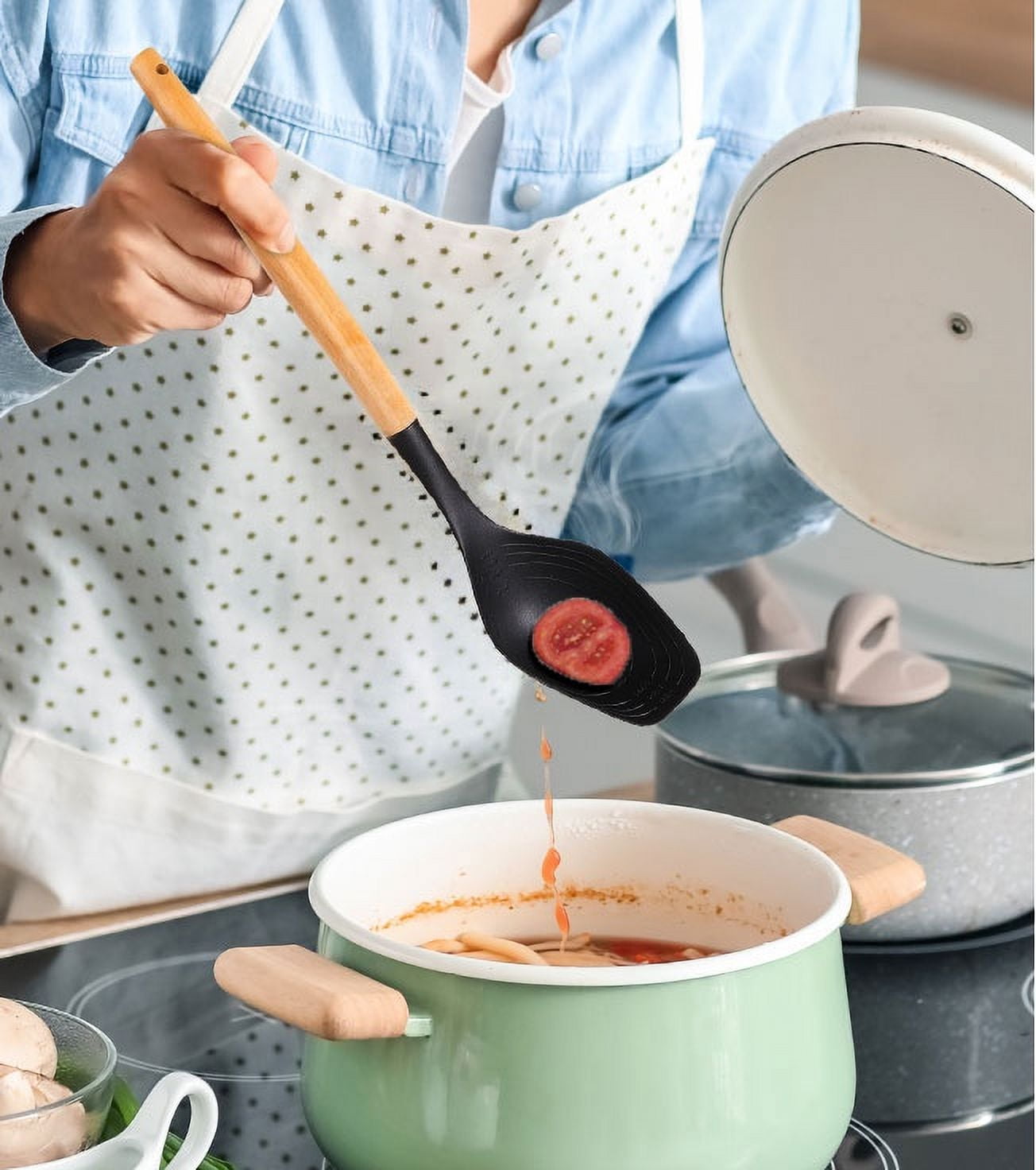 High-Precision with Bamboo Handle, Ideal for Cooking , 13in L - Heavy Duty Stainless Steel Kitchen Shears Detail