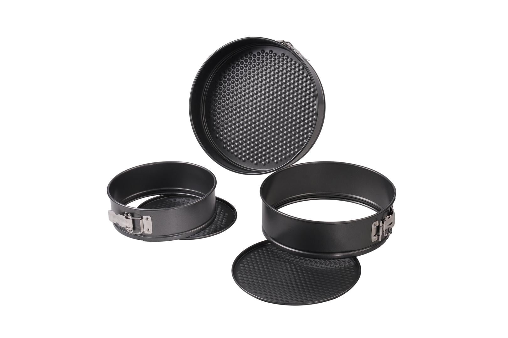 Ergonomic Manual 8", 9", 10" Round Nonstick Carbon Steel Springform Cake Pans, Gray, Set of 3 - Multi-Functional Manual Food Chopper & Slicer Detail