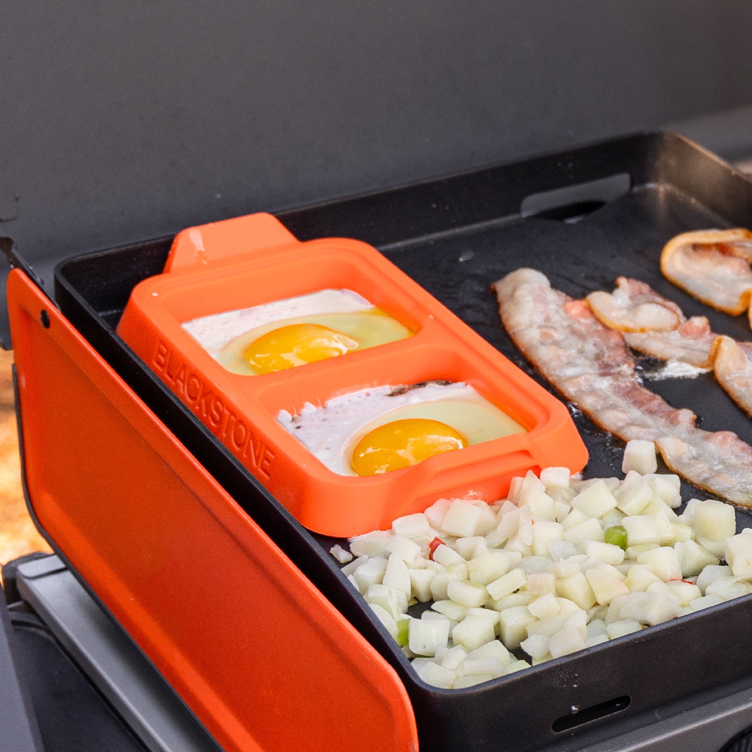Heavy Duty Silicone Egg Ring Tray Set with Heat-Resistant Handles, 2-Piece - Professional Kitchen Tool for Culinary Enthusiasts Detail
