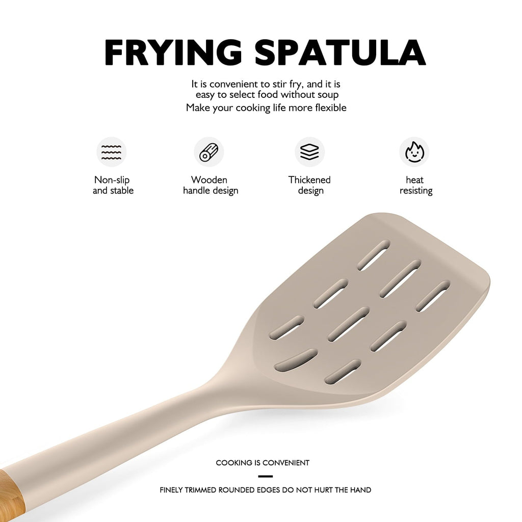 High-Precision Large Silicone Cooking Utensils - Heat Resistant Kitchen Utensil Set with Wooden Handles, Spatula,Turner, Slotted Spo... - Heavy Duty Stainless Steel Kitchen Shears Detail