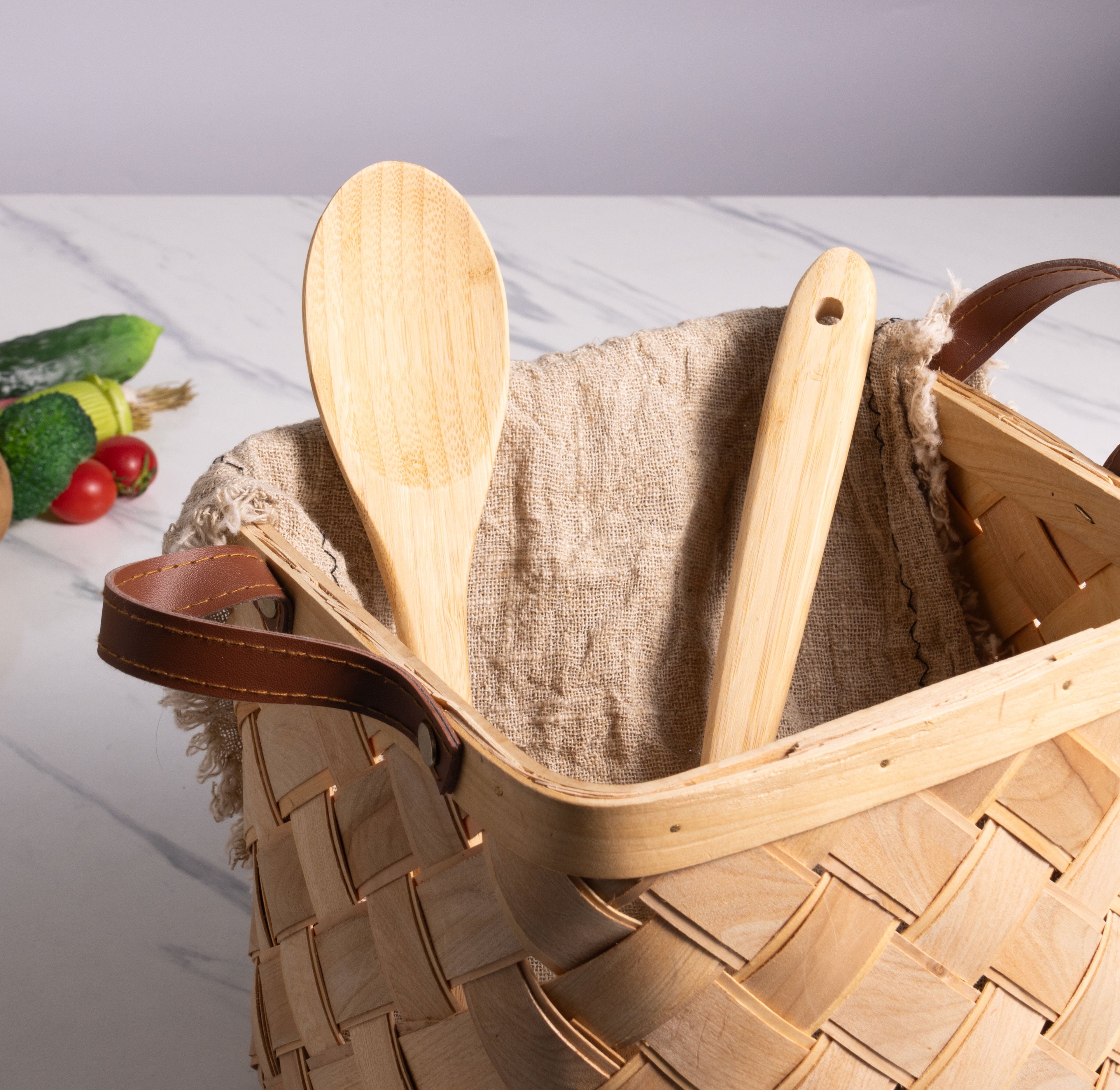 Durable Steel Bamboo Cooking Spoon Natural Bamboo Crafted, 13" L, Kitchen Prep - Multi-Purpose Hand Tool for Daily Meal Prep Detail